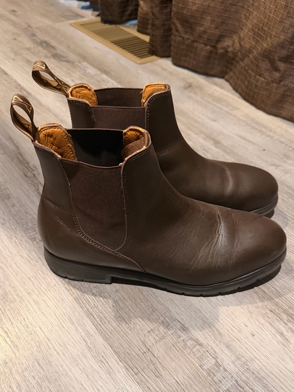 Brown Leather Steel Toe Boots